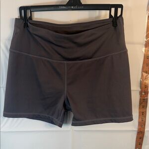 Gray High Waist Athletic Shorts Stretch Workout Yoga Activewear Size M